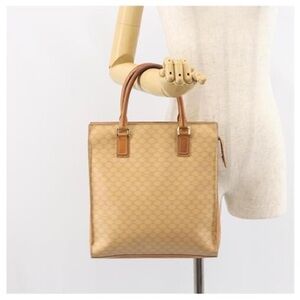 ELINE Macadam Canvas Hand Bag PVC Beige Gold Tote